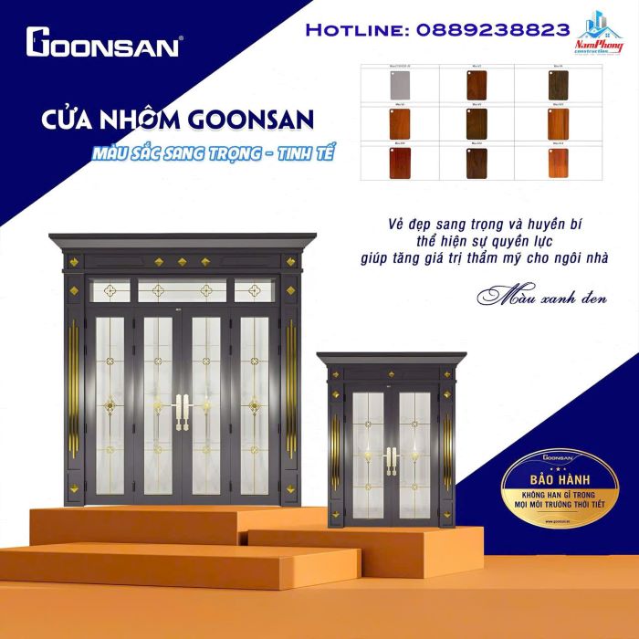 Cửa nhôm màu xanh đen - Công Ty Cổ Phần Sản Xuất Và Thương Mại Xuất Nhập Khẩu Goonsan